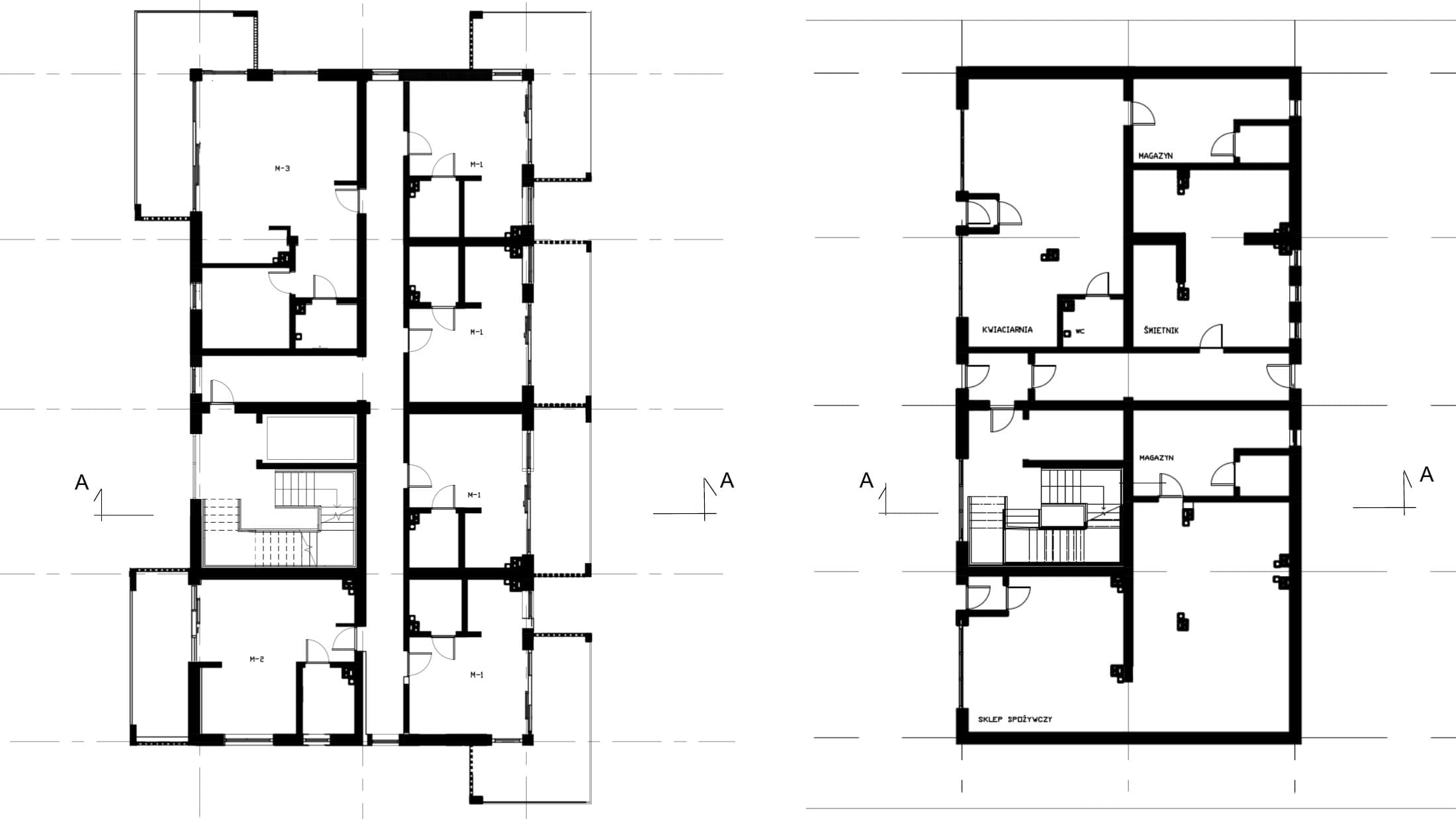 Zestaw rzutów architektonicznych